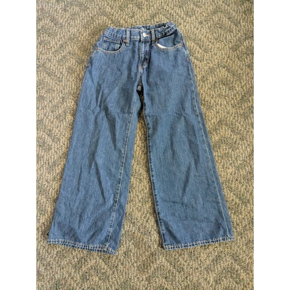 Old Navy Girls High-Rise Super Baggy Wide Leg Blue Jeans  Size 10 Adjustable